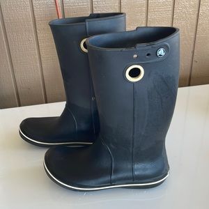 Croc high top boots black